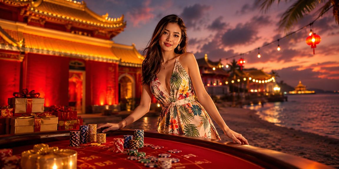 Người chơi thư giãn bên bãi biển khi trải nghiệm baccarat có trách nhiệm