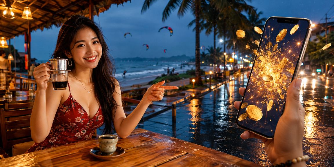Người dùng tại Mui Ne nhận bonus hoàn trả từ 5575 trong không gian quán cà phê ven biển