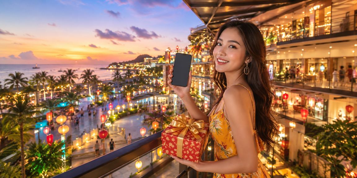 Người dùng tại Phú Quốc tra cứu kết quả xổ số và đặt cược trên điện thoại buổi tối